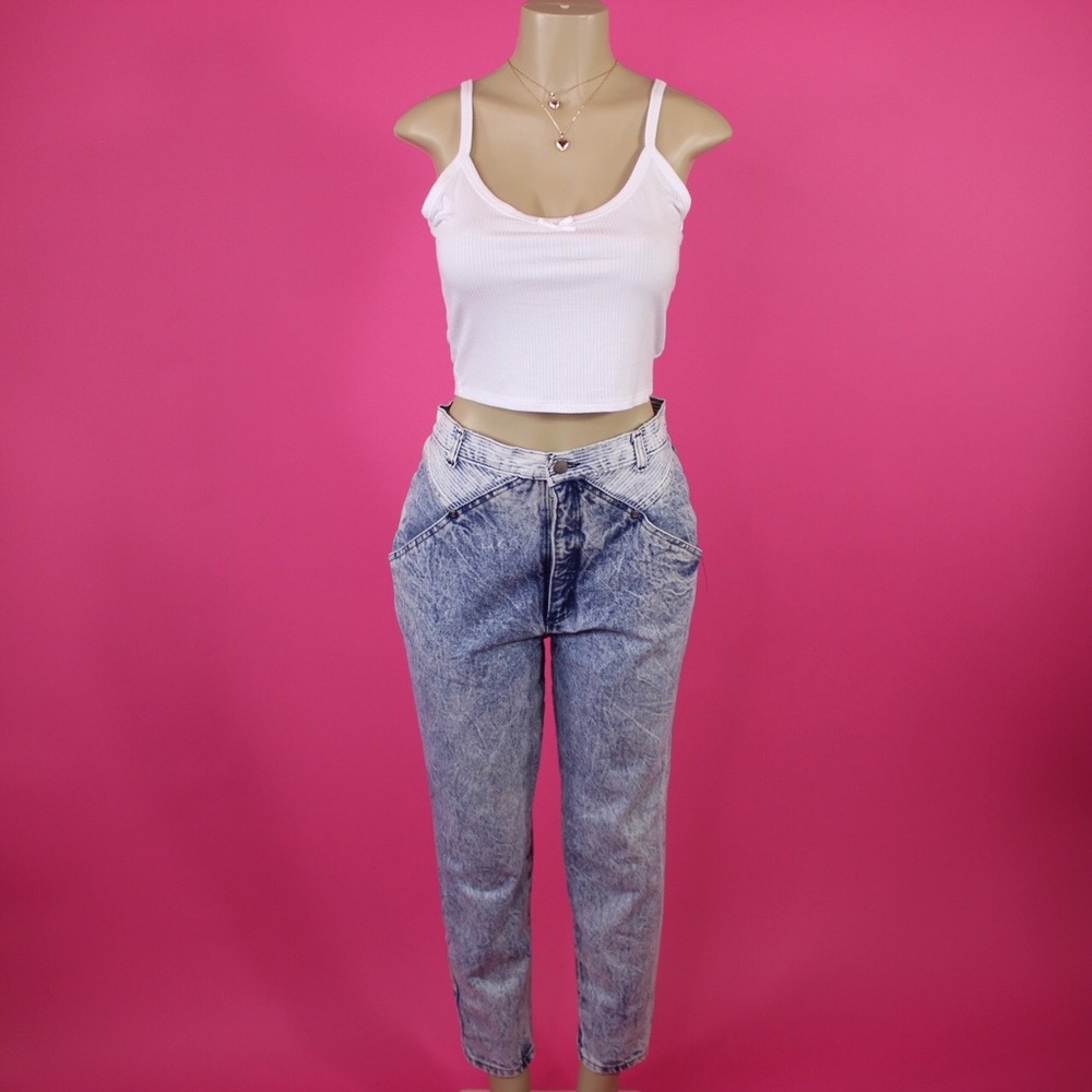 70s A time for us high waist acid wash mom jeans